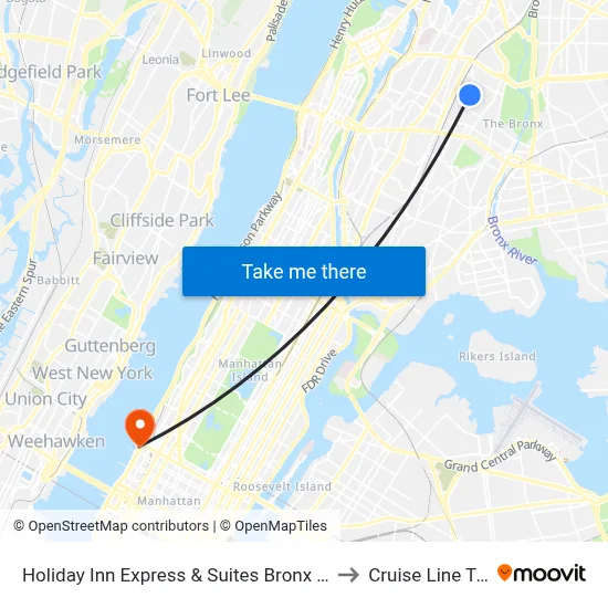 Holiday Inn Express & Suites Bronx - Zoo Area by Ihg to Cruise Line Terminal map