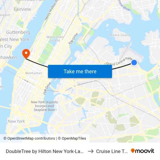 DoubleTree by Hilton New York-LaGuardia, Queens to Cruise Line Terminal map