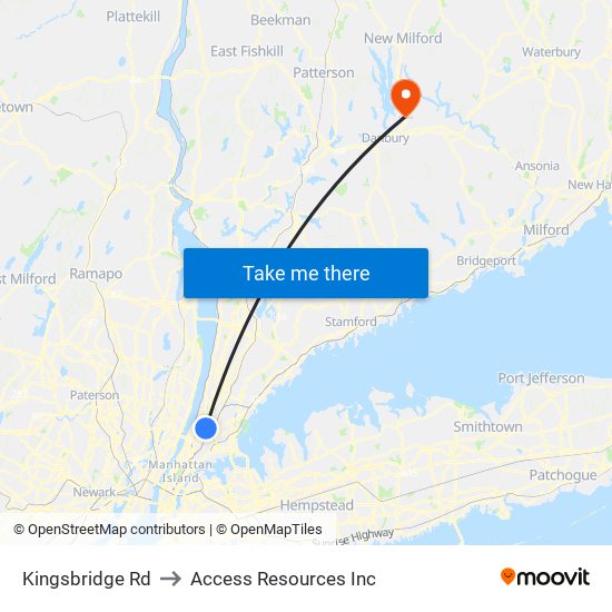 Kingsbridge Rd to Access Resources Inc map