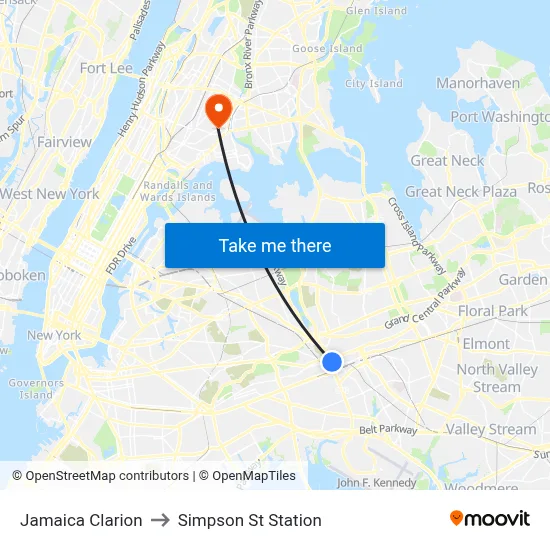 Jamaica Clarion, 138-05 Jamaica Ave to Simpson St Station map