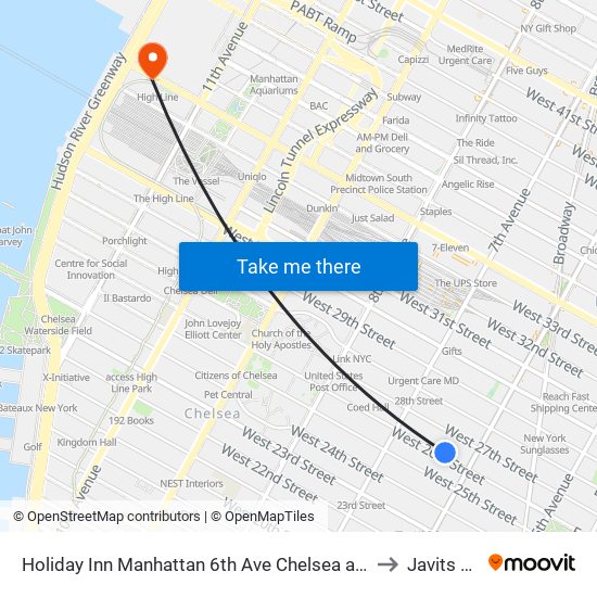 Holiday Inn Manhattan 6th Ave Chelsea an IHG Hotel New York to Javits Center map