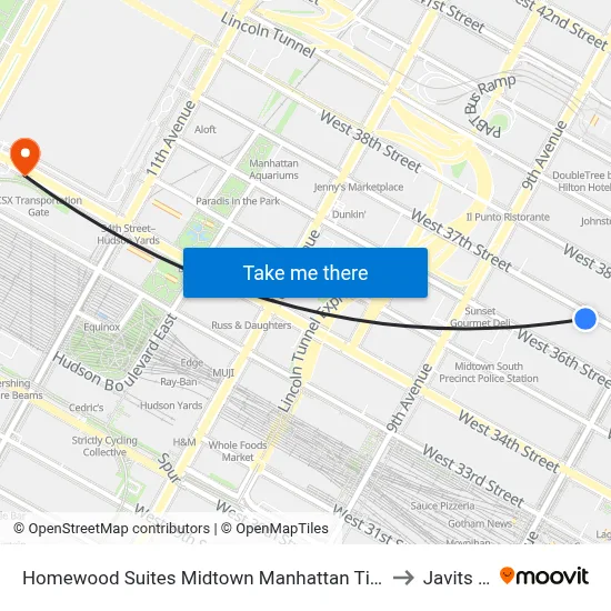 Homewood Suites Midtown Manhattan Times Square South New York to Javits Center map