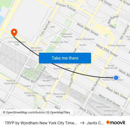 TRYP by Wyndham New York City Times Square South to Javits Center map
