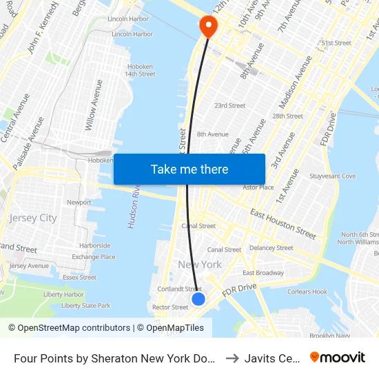 Four Points by Sheraton New York Downtown to Javits Center map