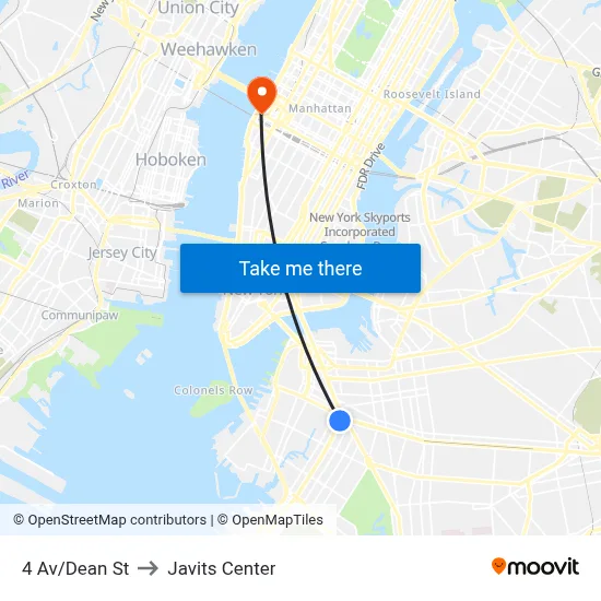 4 Av/Dean St to Javits Center map