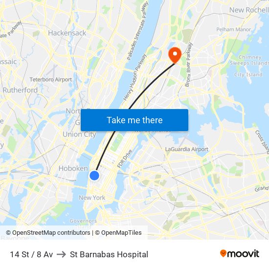 14 St / 8 Av to St Barnabas Hospital map