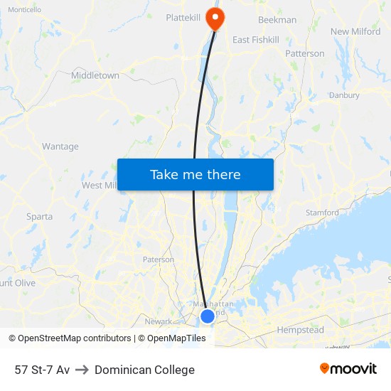 57 St-7 Av to Dominican College map