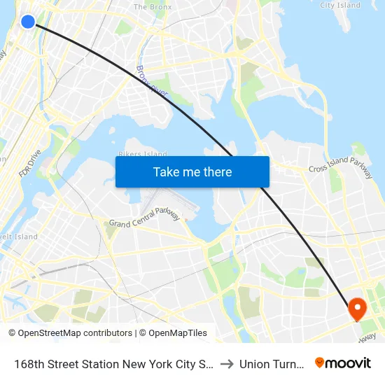 168th Street Station New York City Subway to Union Turnpike map