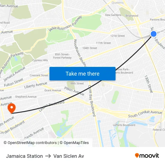 Jamaica Station to Van Siclen Av map