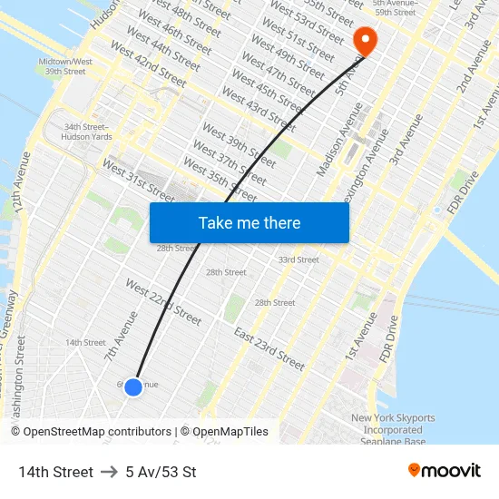 14th Street to 5 Av/53 St map