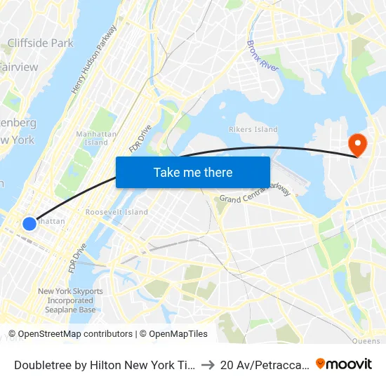 Doubletree by Hilton New York Times Square West to 20 Av/Petracca Pl-Target map