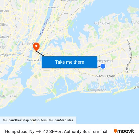 Hempstead, Ny to 42 St-Port Authority Bus Terminal map