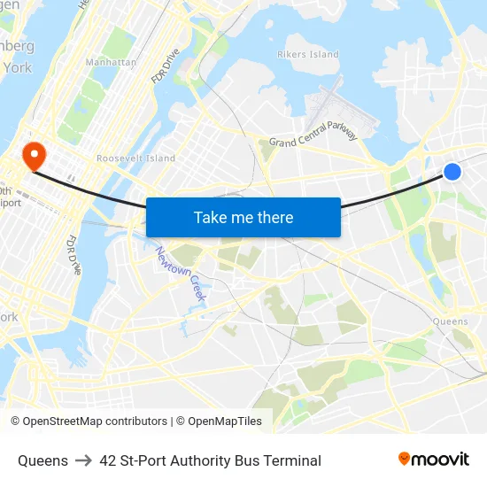Queens to 42 St-Port Authority Bus Terminal map