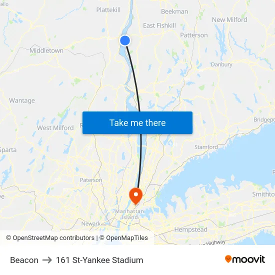 Beacon to 161 St-Yankee Stadium map