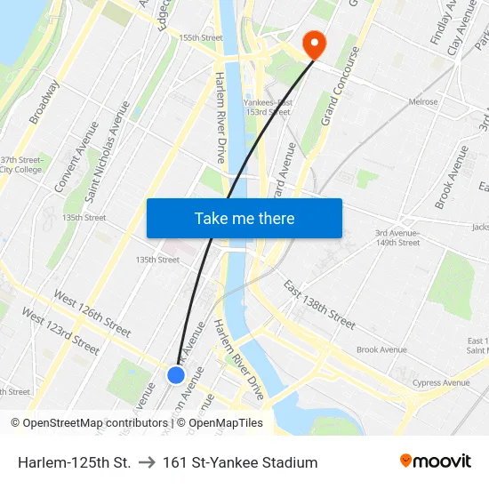 Harlem-125th St. to 161 St-Yankee Stadium map