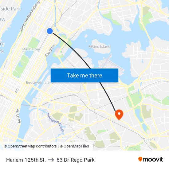 Harlem-125th St. to 63 Dr-Rego Park map