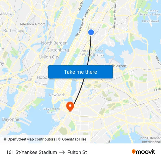 161 St-Yankee Stadium to Fulton St map
