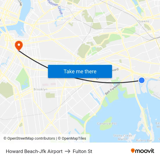 Howard Beach-Jfk Airport to Fulton St map