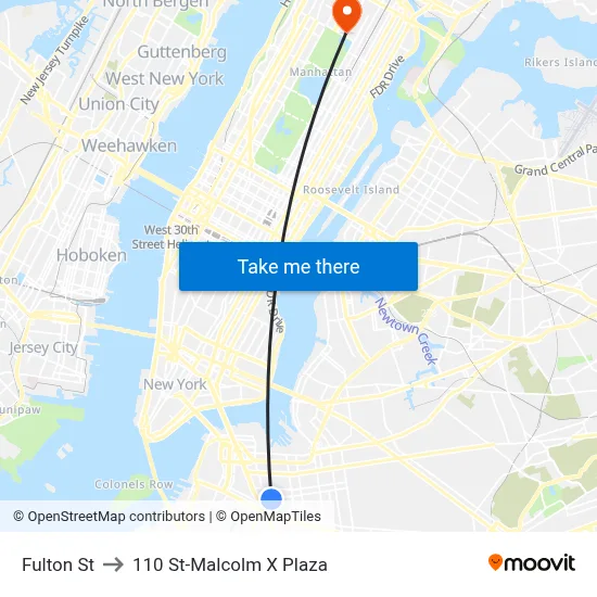 Fulton St to 110 St-Malcolm X Plaza map