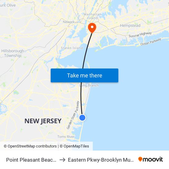 Map Of Point Pleasant Nj Point Pleasant Beach, Nj, New York - New Jersey To Eastern Pkwy-Brooklyn  Museum, Brooklyn With Public Transportation