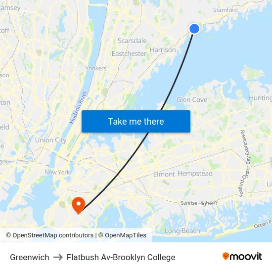 Greenwich to Flatbush Av-Brooklyn College map