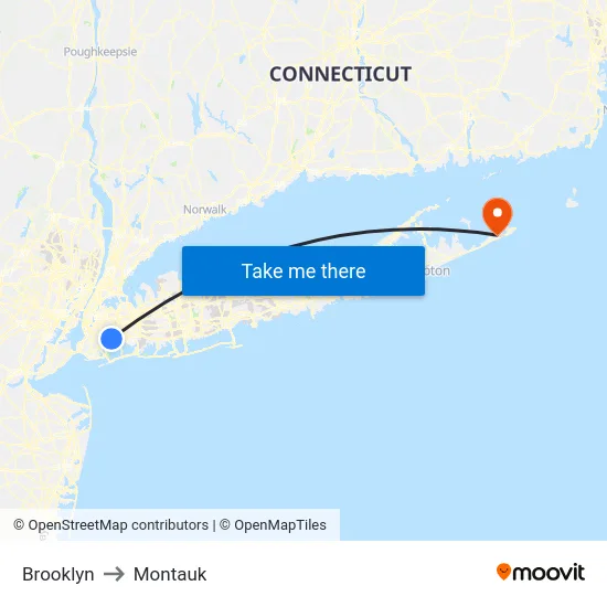 Brooklyn to Montauk map