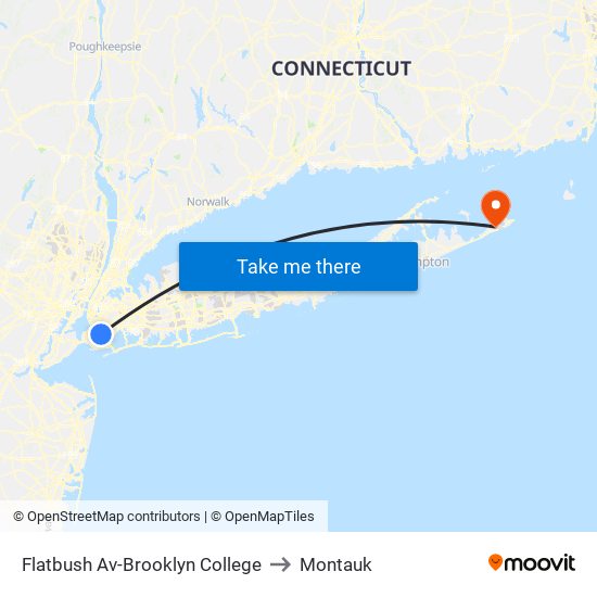 Flatbush Av-Brooklyn College to Montauk map