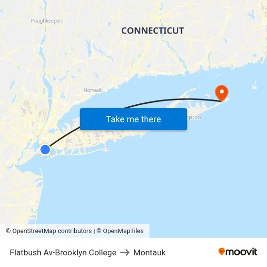 Flatbush Av-Brooklyn College to Montauk map