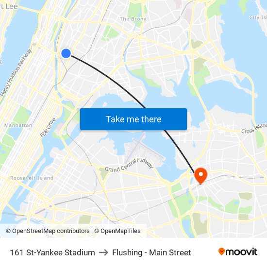 161 St-Yankee Stadium to Flushing - Main Street map