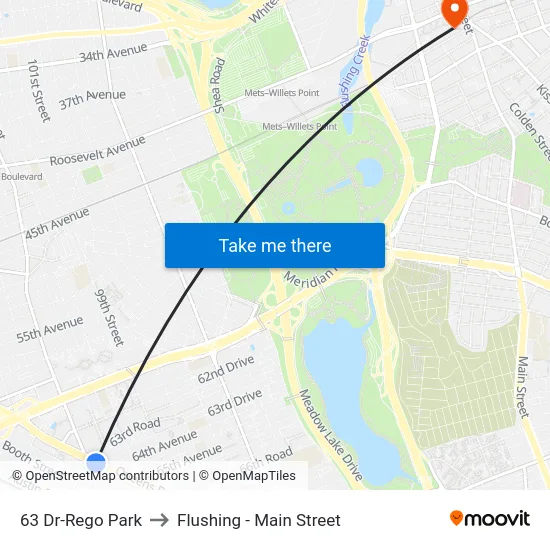 63 Dr-Rego Park to Flushing - Main Street map