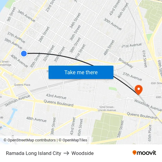 Ramada Long Island City to Woodside map
