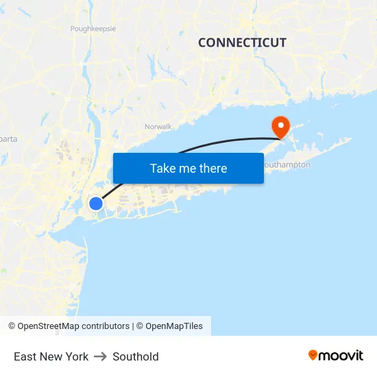 East New York to Southold map