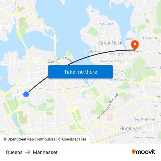 Queens to Manhasset map