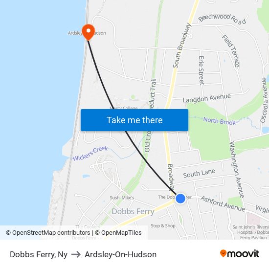 Dobbs Ferry, Ny to Ardsley-On-Hudson map