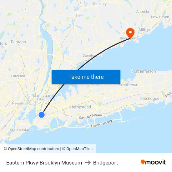 Eastern Pkwy-Brooklyn Museum to Bridgeport map