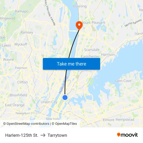 Harlem-125th St. to Tarrytown map