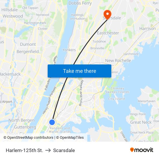 Harlem-125th St. to Scarsdale map