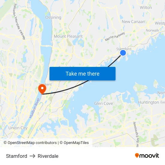 Stamford to Riverdale map
