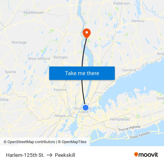 Harlem-125th St. to Peekskill map