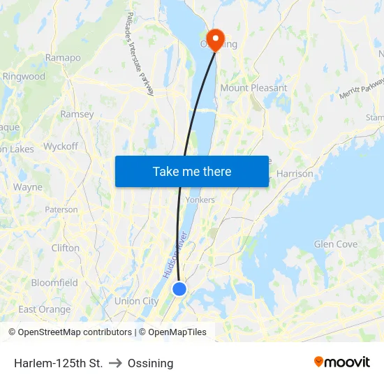 Harlem-125th St. to Ossining map