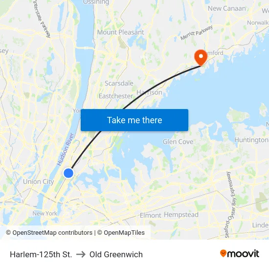 Harlem-125th St. to Old Greenwich map