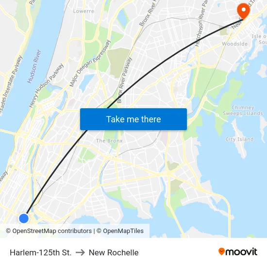 Harlem-125th St. to New Rochelle map