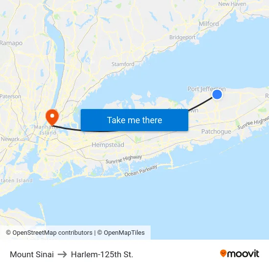 Mount Sinai to Harlem-125th St. map