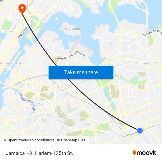 Jamaica to Harlem-125th St. map