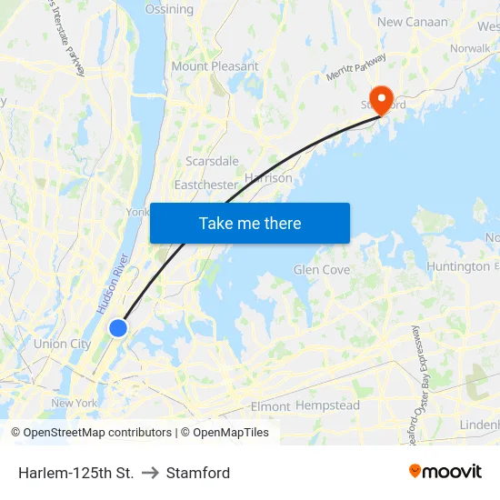 Harlem-125th St. to Stamford map