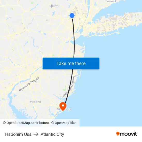 Habonim Usa to Atlantic City map