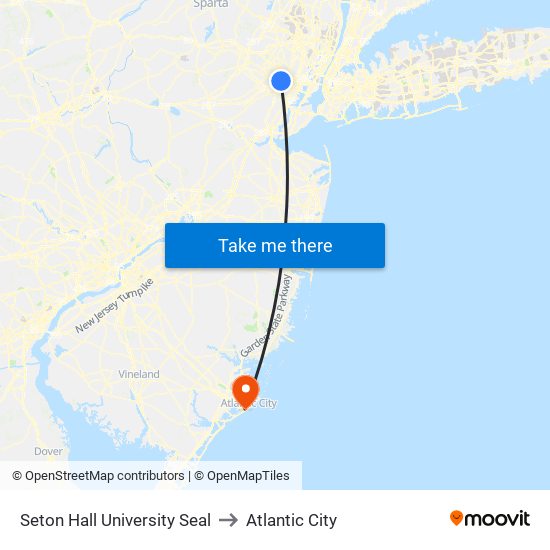 Seton Hall University Seal to Atlantic City map