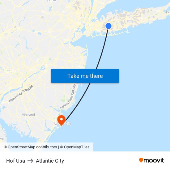 Hof Usa to Atlantic City map