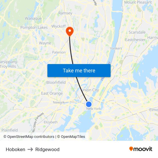 Hoboken to Ridgewood with public transportation