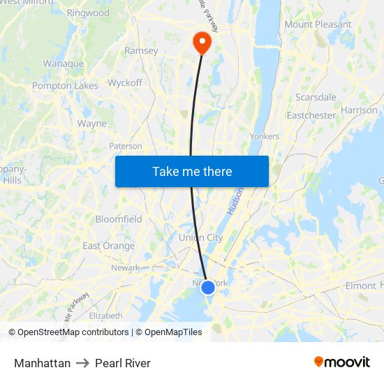 Manhattan to Pearl River map